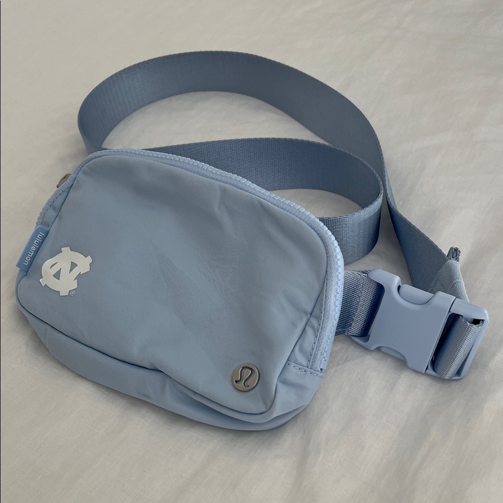 Lululemon Light Blue Belt Bag with UNC logo